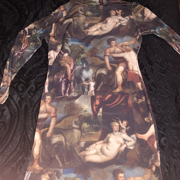 “Renaissance” High Neck Bodycon Mini Dress - Picture 2 of 3